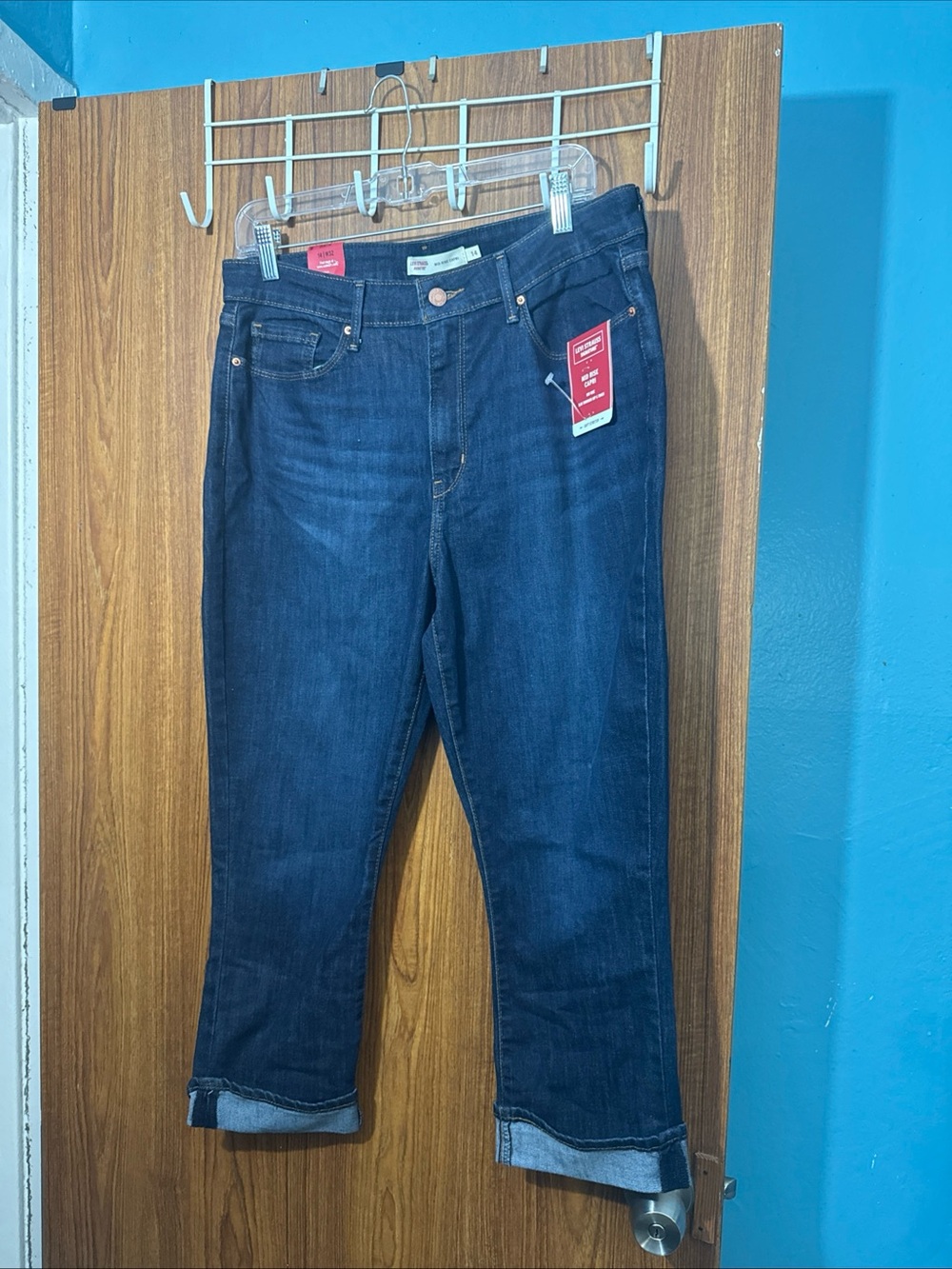 Levi's Dark Blue Cropped Ankle Jeans